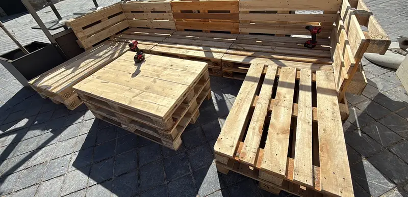 Een loungeset voor een terras, op maat gemaakt.